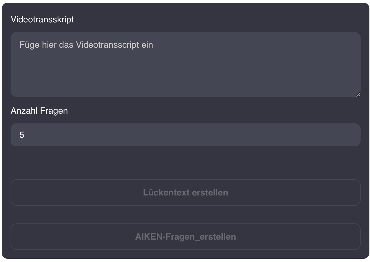 Contentgeneratoren für Moodle Quiz